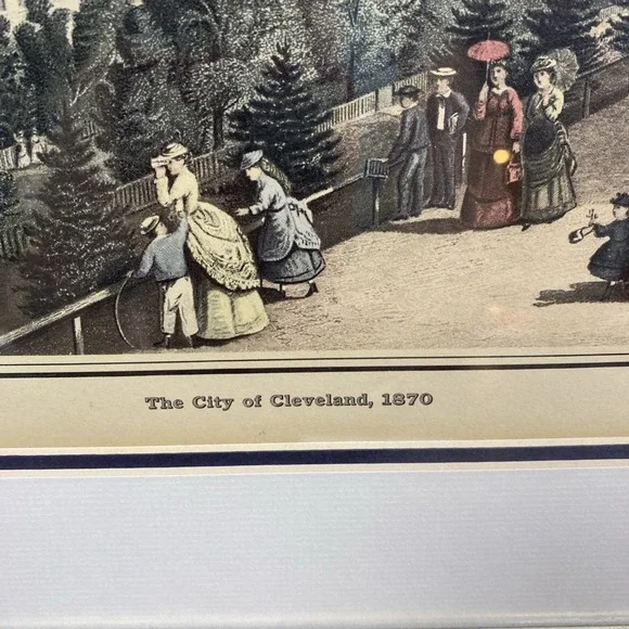 1870 Antique COLOR Print  / CITY OF CLEVELAND, OHIO - Picture 4 of 9